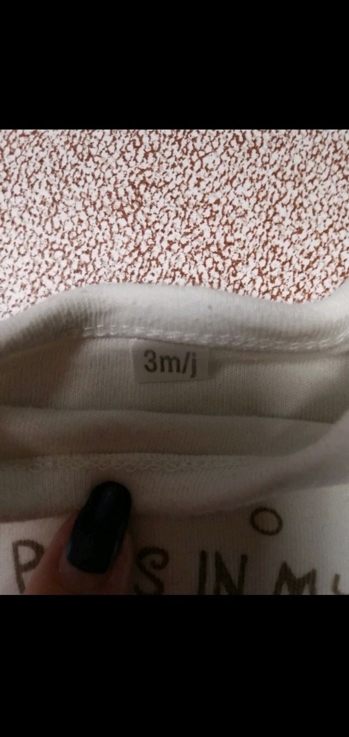 Tee shirt 3 mois crème chiots - photo numéro 3