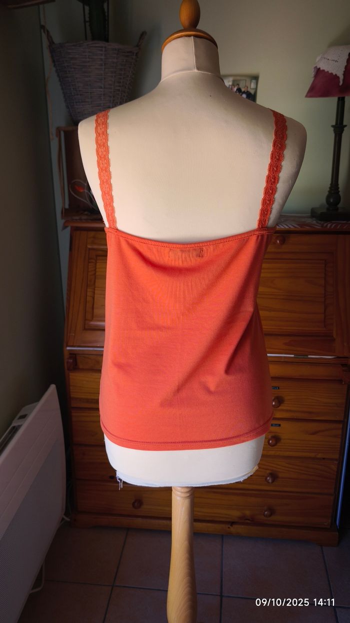 Top à bretelles dentelle orange T. 4 - photo numéro 5