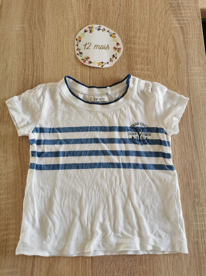 Lot de 2 t-shirt d'été bébé garçon 12mois ikks très bon état - photo numéro 4