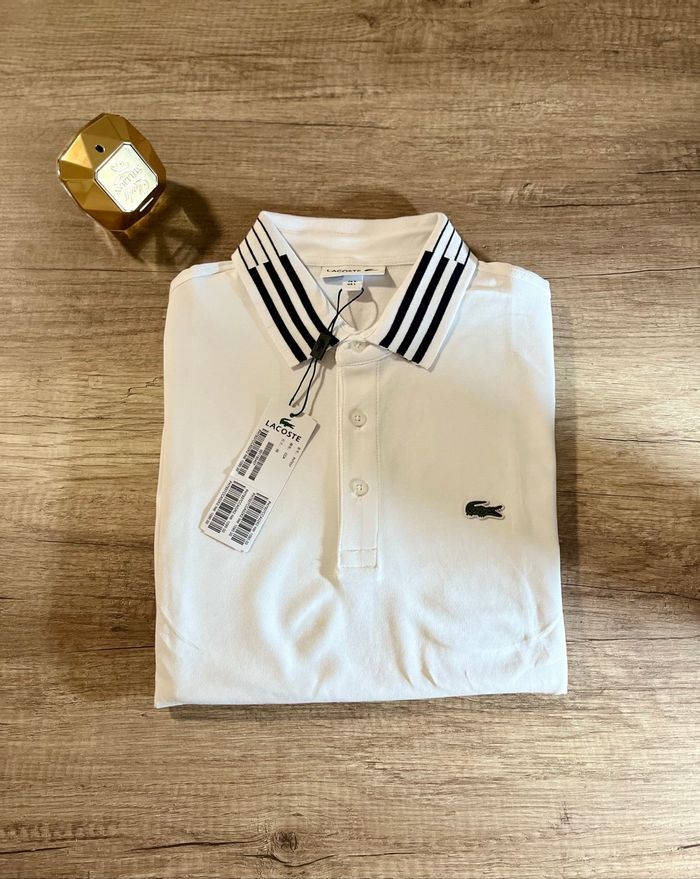 Polo Lacoste blanc manches courtes – Taille L – Neuf avec étiquettes