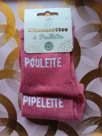 Chaussette à paillettes message