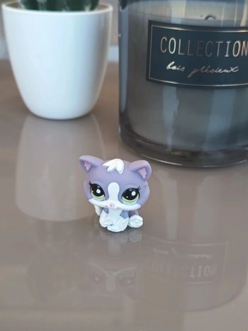 Littlest Pet Shop #2033 purple grey kitten cat