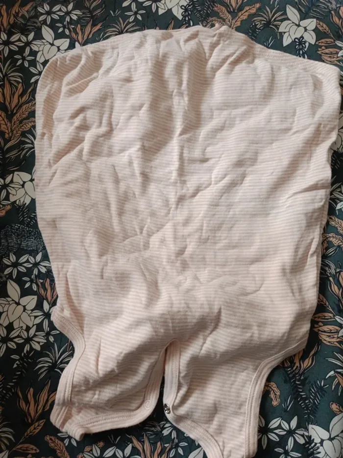 Combinaison été rayée rose et blanc petit bateau 24mois - photo numéro 4