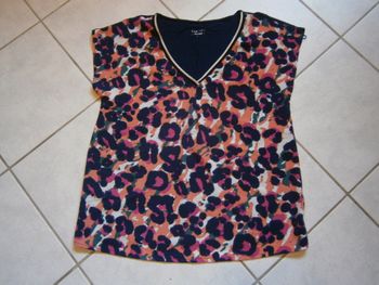 Top sans manches marine/orange CAMAIEU Taille L/40