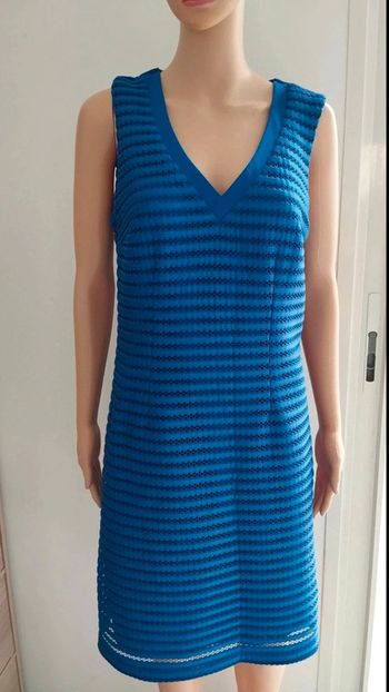 Robe bleu mi longue taille l