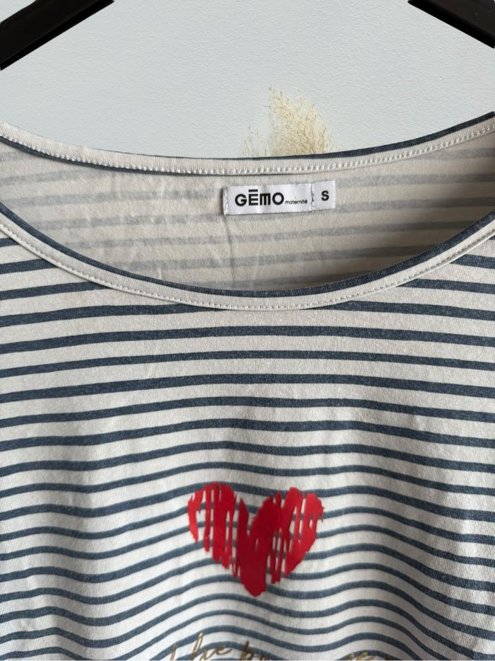 T-shirt femme de grossesse marinière cœur T 36/S - photo numéro 4