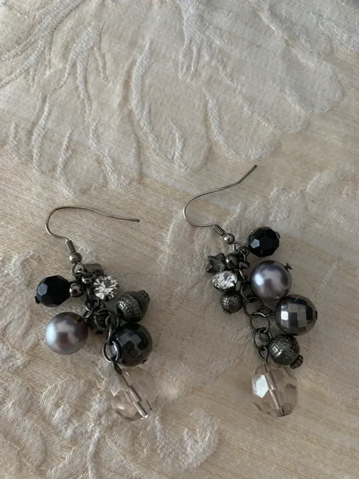 Boucles oreilles boule à facette étoile