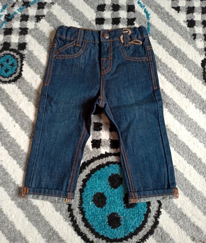Ensemble chemise ML/MC et pantalon Jean - Taille 12 mois - photo numéro 2