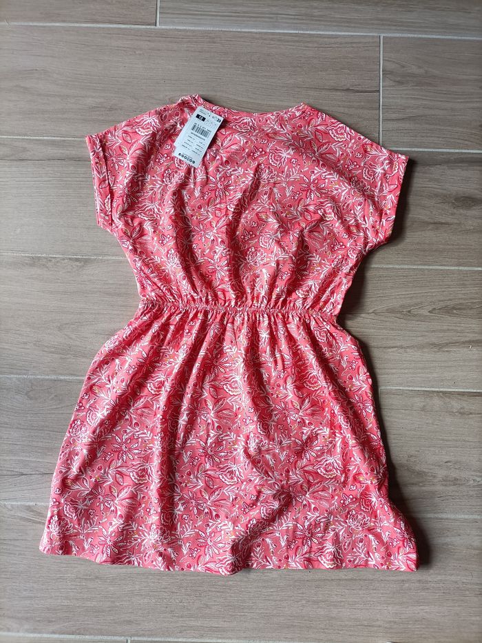 Robe fille 12 ans manches courtes orange fleurs Gémo  été Neuve - photo numéro 3