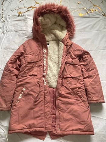 Parka rose avec capuche pour fille taille 12 ans intérieur fourré