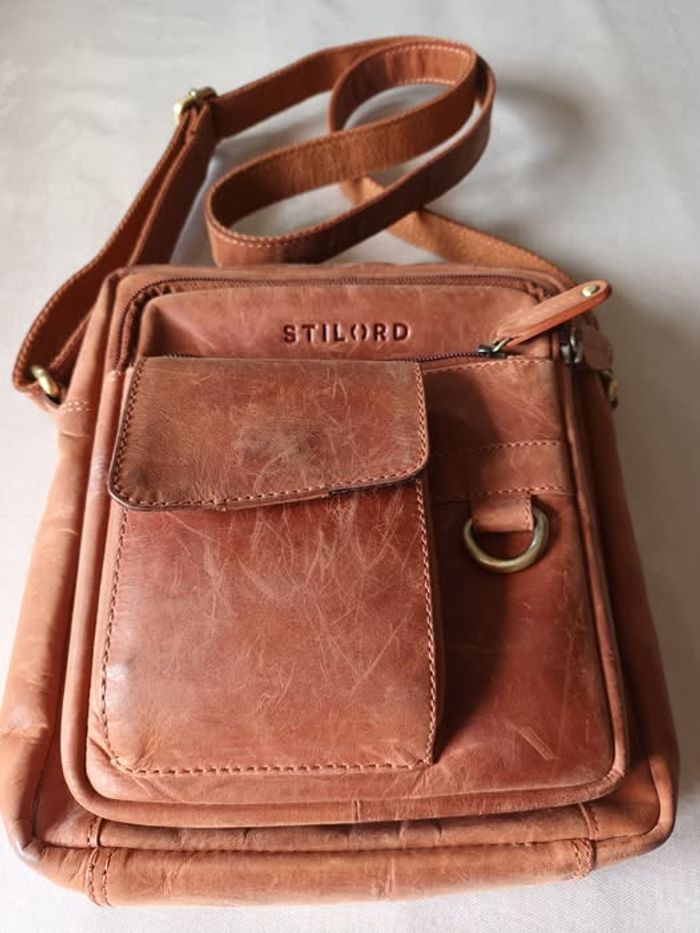 sac bandoulière homme cuir marron - photo numéro 2