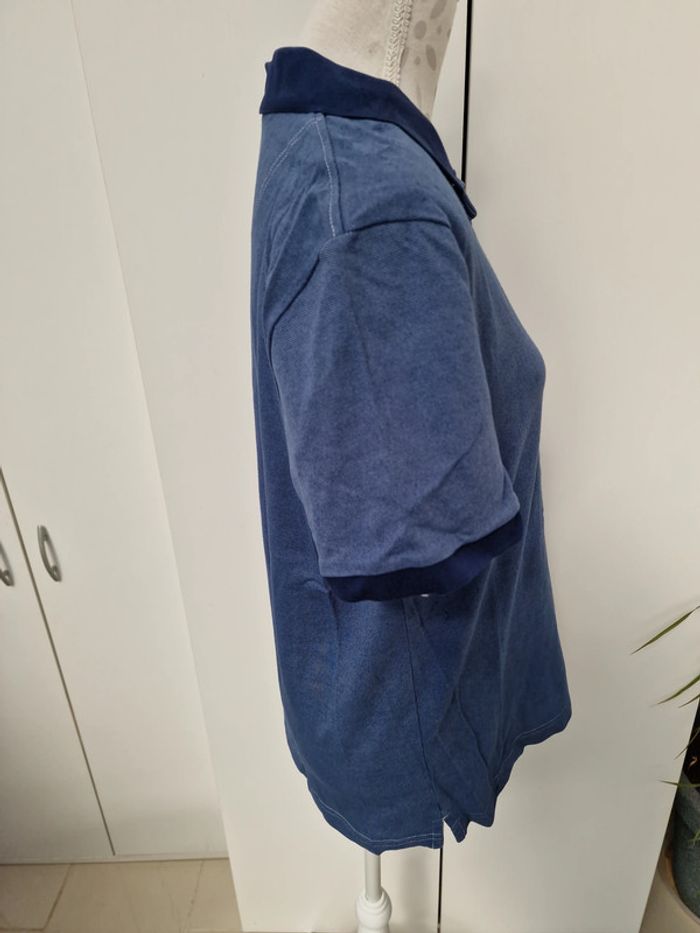 T-Shirt Polo Bleu Marine Effet Jeans - photo numéro 7