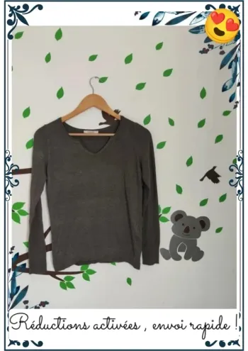 Pull marron foncé femme