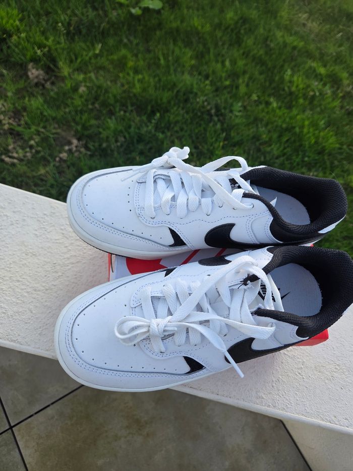 Basket neuve nike noir et blanche style dunk low af1 air force one gamma - photo numéro 4