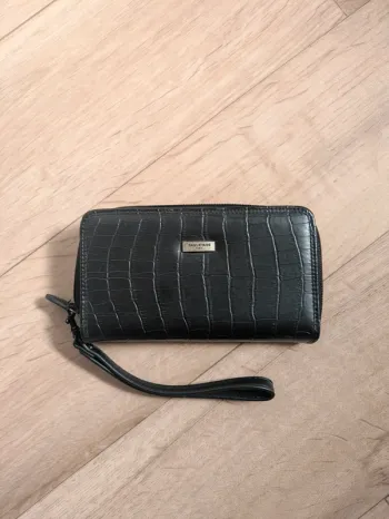Portefeuille simili cuir Noir effet croco