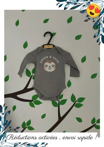 Body paresseux C&A 0/1mois 56cm