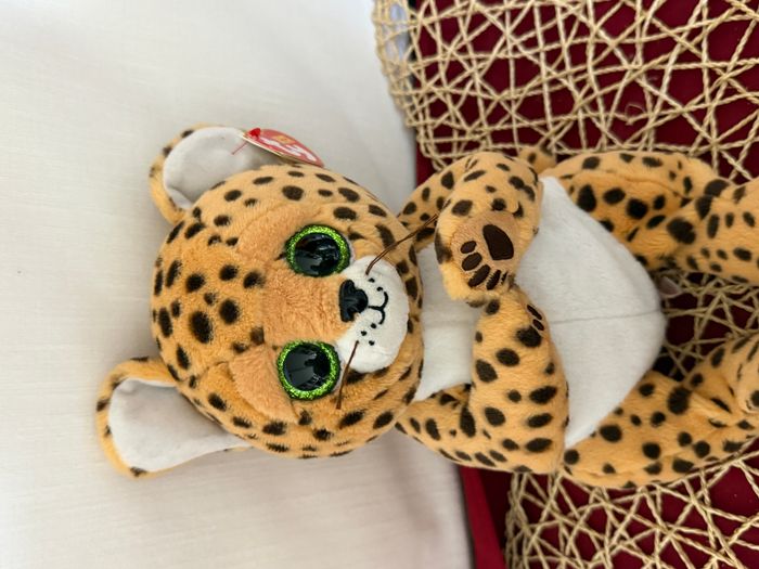 Peluche - Ty Beanie Bellies - Lloyd le guépard - 30 cm - Yeux bleus pailletés - photo numéro 2