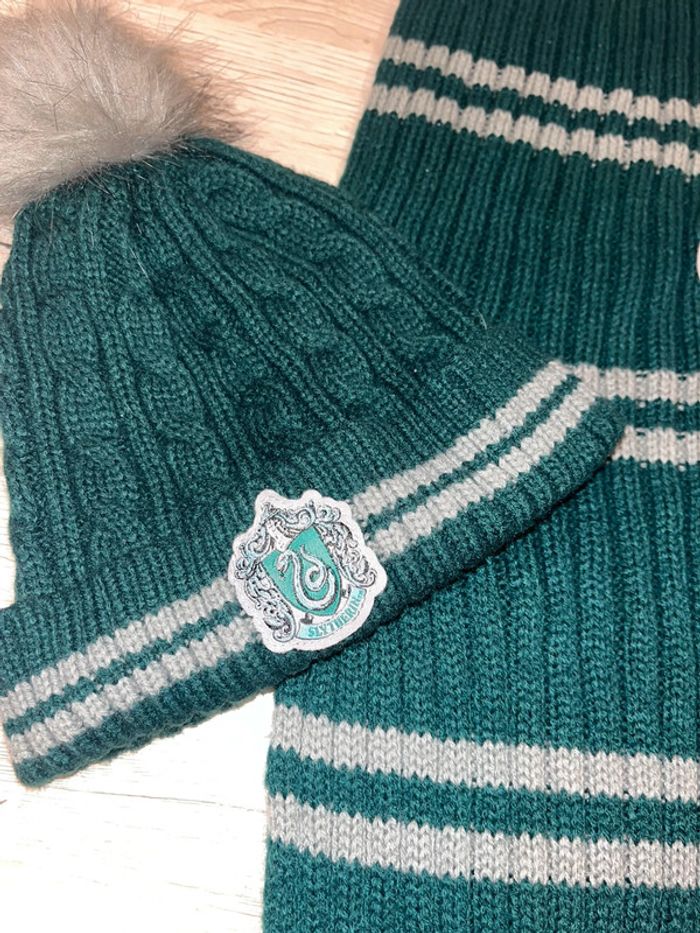 Bonnet et tour de coup snood Serpentard Harry Potter - photo numéro 2