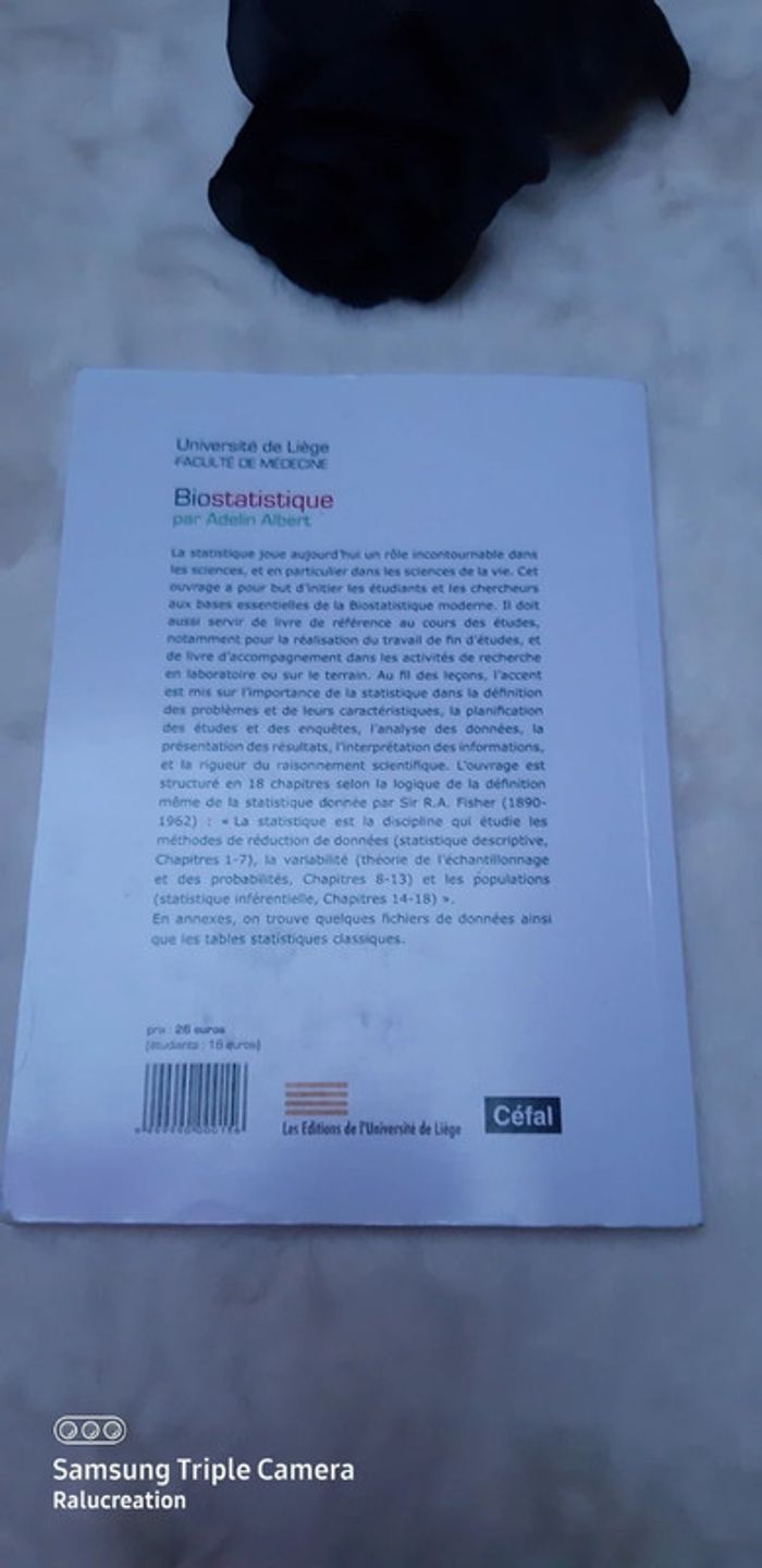 🖤Livre de Biostatistique - Faculté de Médecine - photo numéro 2