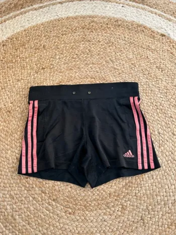 Short Femme Adidas Noir & Rose | Taille XL | Très Bon État | Sport Casual Vintage | R1