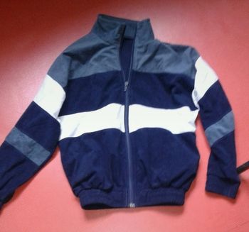 Veste fermeture éclair type velour rayures