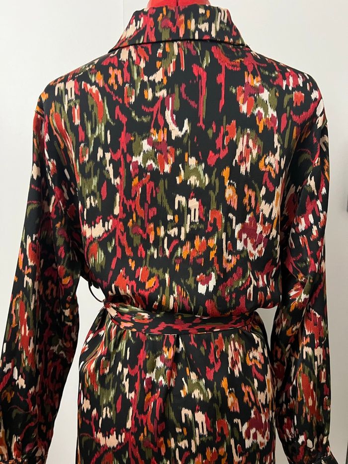 Robe satinée droite imprimée rose et noire Ikoone & Bianka - photo numéro 7