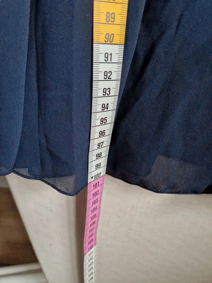 Robe de fête à bretelles B&H Moda bleu marine brillants M - photo numéro 7