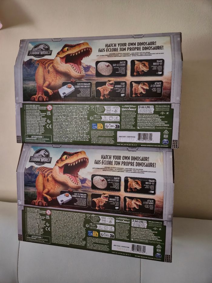 Lot de 2 dinosaures primal hatch Jurassic world 
Véritable oeuf qui éclot / dino éclosion T rex tyrannosaure - photo numéro 3