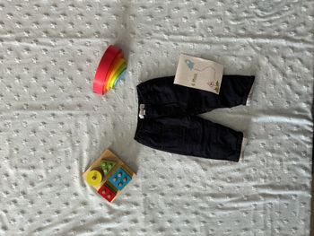 pantalon doublé marine taille élastique 6 mois mes petits cailloux