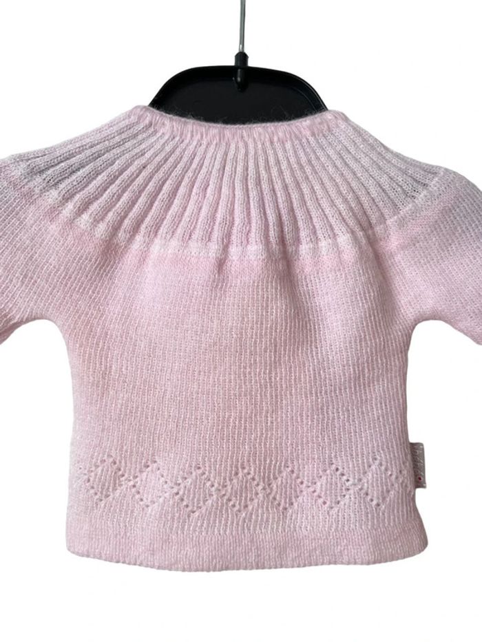 Brassière nouveau-né / gilet bébé fille rose pâle - Bébé 9 naissance - photo numéro 4