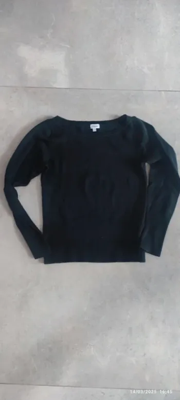 Pull noir col rond femme 38