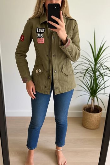 Veste kaki patch brodés Maison Scotch T38