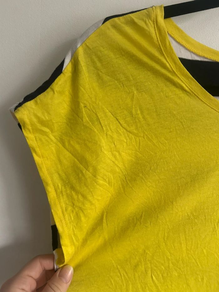 Joli t-shirt jaune et rayures • style Petit Bateau • Taille M - photo numéro 4