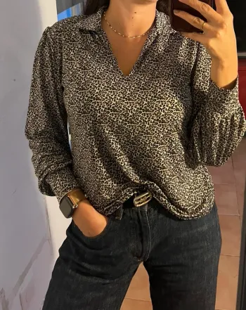 Chemisier / Blouse parisienne léopard tendance - Morgan de toi -  taille M - quasi neuve - M
