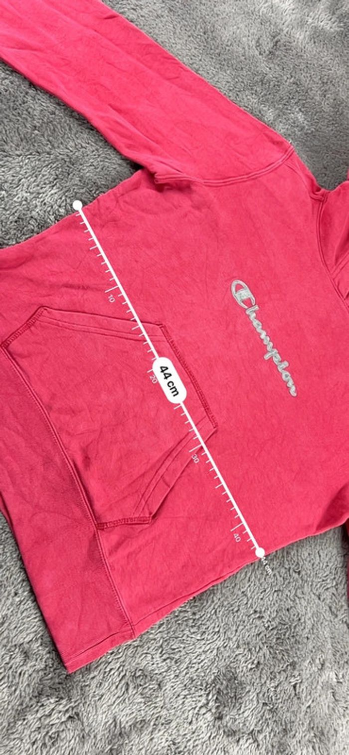 Pull sweat à capuche rose Champion Taille S - photo numéro 4