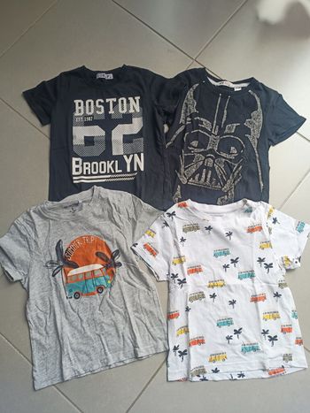 lot de 4 tee-shirts manches courtes pour enfant, taille 6 ans