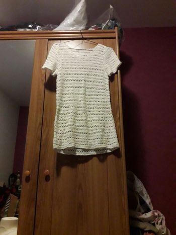 Tee shirt ajouré blanc