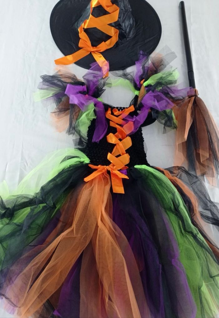 Deguisement robe sorcière multicolores 4ans