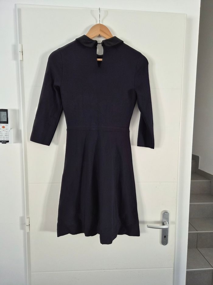 Robe bleu marine a col en velours perlé Morgan - photo numéro 7