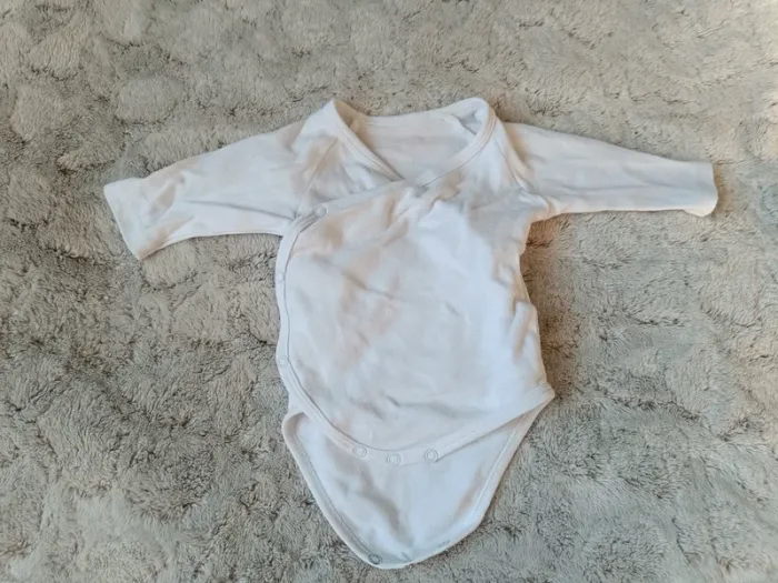 Body croisé manches longues blancs bébé fille garçon 1 mois