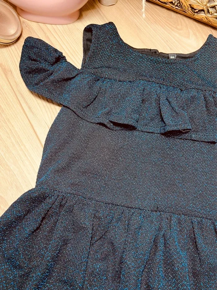 Taille 6 ans robe de fête fille bleue marine scintillante 🩷 - photo numéro 3