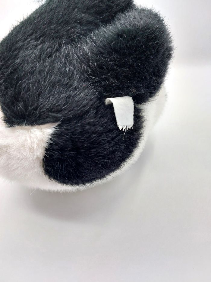 Petite peluche ours panda boule noir blanc nœud rouge pois 20 cm Vintage doudou - photo numéro 7
