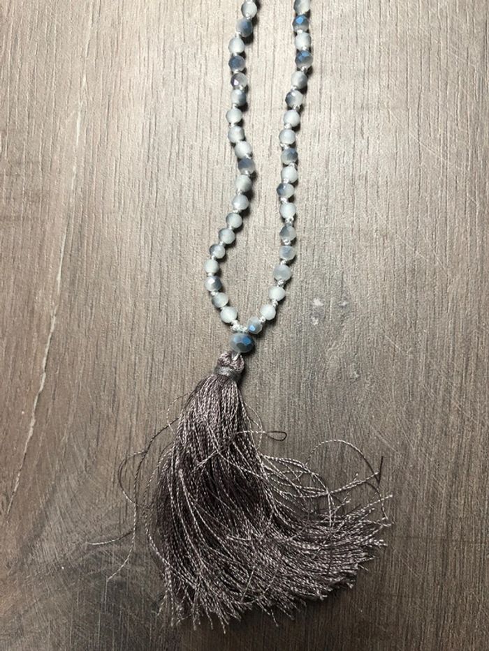 Sautoir bleu ciel fantaisie - photo numéro 4