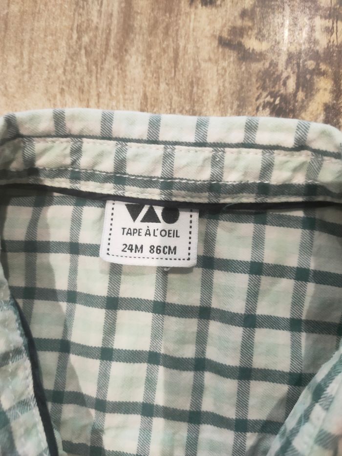 Chemise a carreaux manches longues bébé garçon obaïbi 24 mois - photo numéro 2