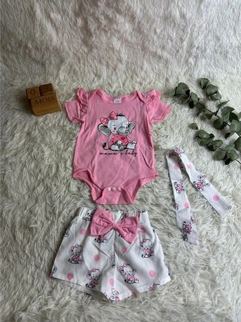 Ensemble body Little sister, pantalon et bandeau taille 3-6 mois