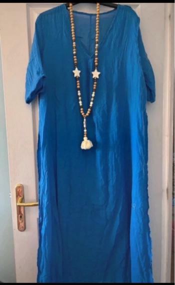 Robe bohème longue bleu indigo