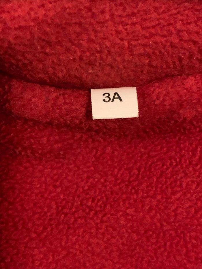 Veste blouson imperméable bleu foncé 3ans avec capuche, doublé polaire - photo numéro 4