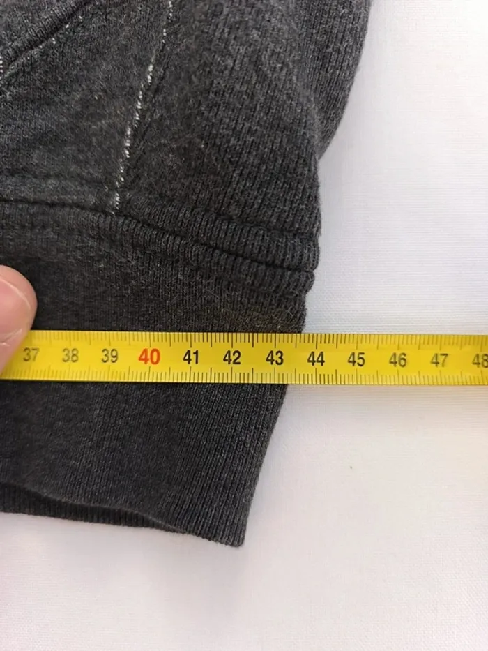 Sweat capuche homme Ralph Lauren zippé taille M gris foncé logo bordeau - tâche javel - photo numéro 12