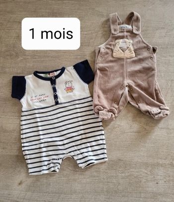 Salopette bébé et ensemble 1 pièce bébé 1mois