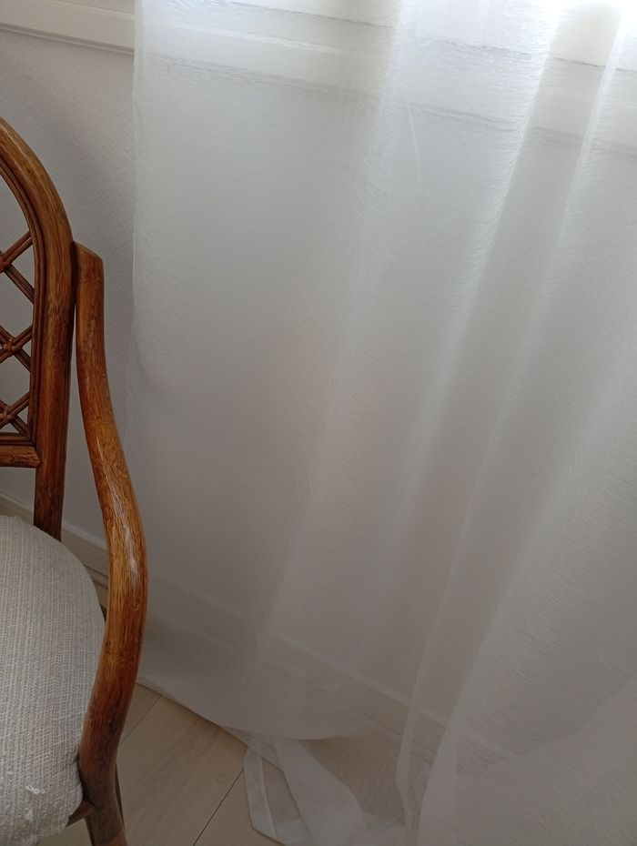 Rideau/ Voilage blanc. Voile Curtain - photo numéro 4